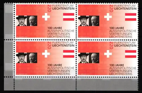 Liechtenstein 1935 postfrisch als Eckrandviererblock #JE313