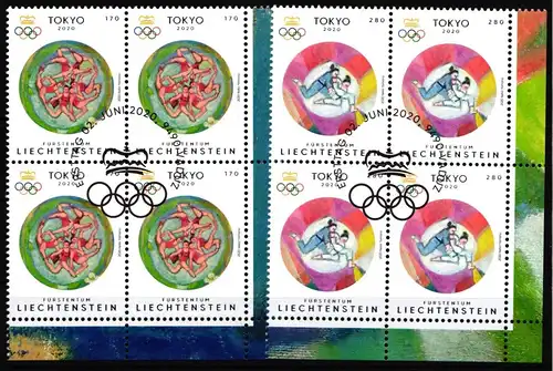 Liechtenstein 1986-1987 gestempelt als Eckrandviererblock #JE284