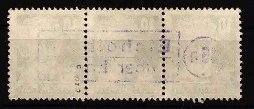 SBZ 215 c gestempelt als Dreierstreifen mit Notstempel, geprüft BPP #JD933