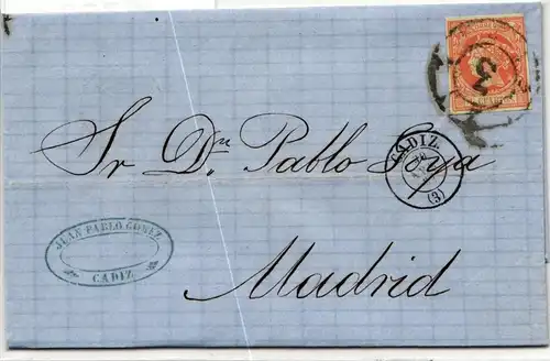 Spanien 44 auf Brief als Einzelfrankatur #JF766