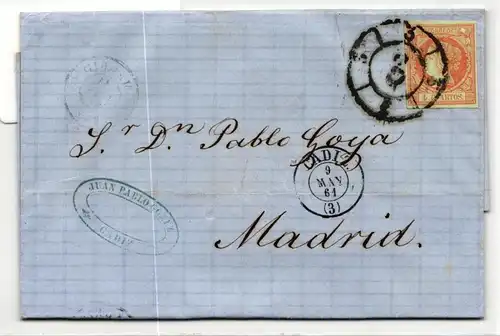 Spanien 44 auf Brief als Einzelfrankatur #JF776