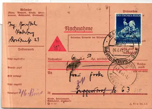 Deutsches Reich 771 auf Postkarte als Einzelfrankatur portogerecht #JG046