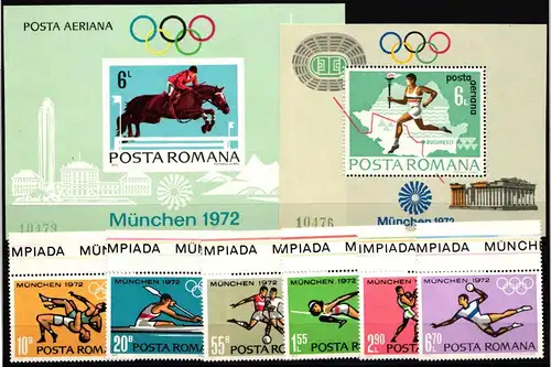 Rumänien 3012-3017 und Block 93 und 94 postfrisch Olympische Spiele #JA457