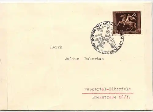 Deutsches Reich 671 auf Brief als Einzelfrankatur #JF740
