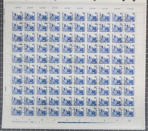 DDR 3344 gestempelt Bogen ungefaltet #JE199