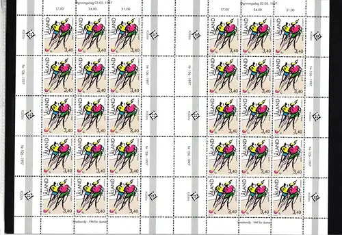 Aland 127 postfrisch als 30er Bogen, Hockey #JB539