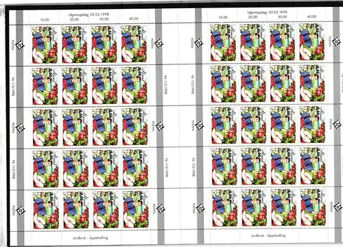 Aland 134-135 postfrisch als 40er Bögen, Landwirtschaft #JB543