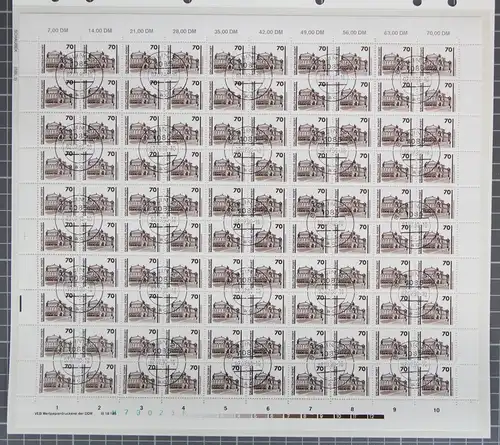 DDR 3348 gestempelt Bogen ungefaltet #JE195