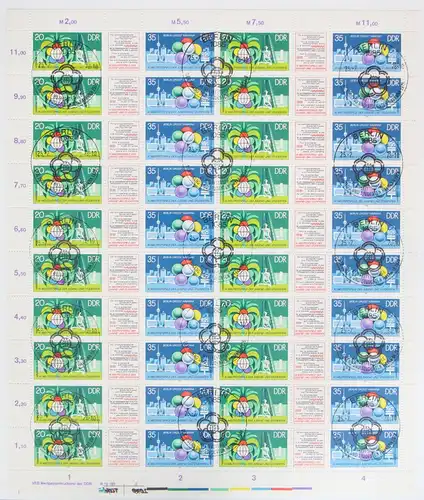 DDR 2345-2346 gestempelt Bogen ungefaltet #JE455