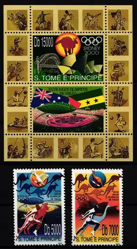 Sao Tome e Principe 1872-1873 und Block 387 postfrisch Olympia #JA572