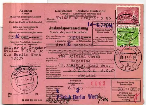 Berlin 47, 54 auf Auslandspostanweisung #JG180