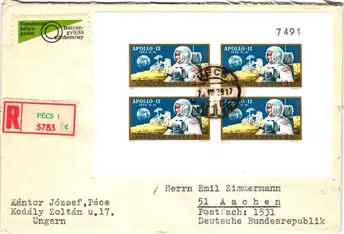 Ungarn 2575-2576 B Kleinbogen auf Brief nach Aachen gelaufen- #JF022