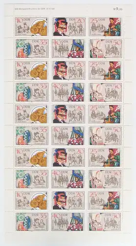 DDR 2716-2721 postfrisch Bogen ungefaltet #JE478