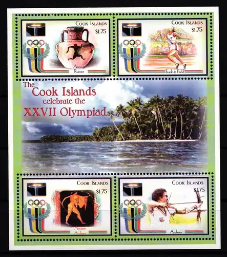 Cookinseln 1504-1507 postfrisch Kleinbogen / Olympia #JA580