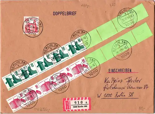 Berlin 408 , 406 RE 5 + 4 LF auf Brief als Mischfrankatur überfrankiert #JF045