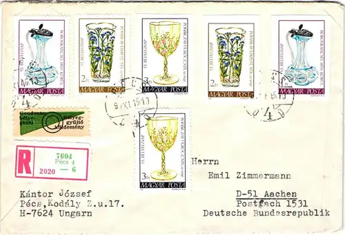 Ungarn 3445-3447 A/B auf Brief nach Aachen gelaufen- #JF013