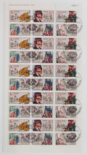 DDR 2716-2721 gestempelt Bogen ungefaltet #JE533