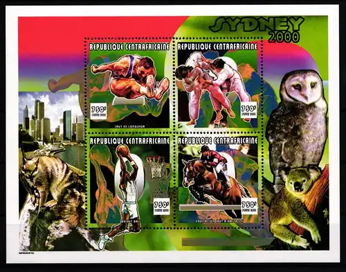 Zentralafrikanische Republik 2541-2544 postfrisch Kleinbogen / Olympia #JA576