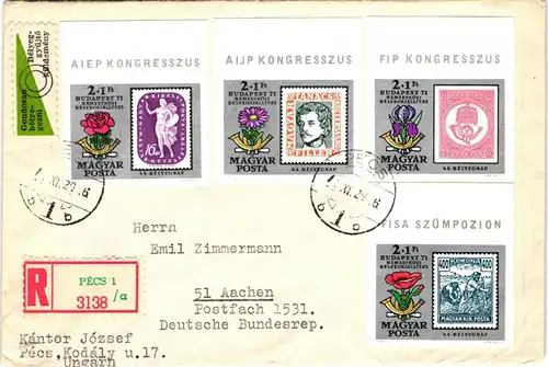 Ungarn 2684-2687 B auf Brief nach Aachen gelaufen- #JF026