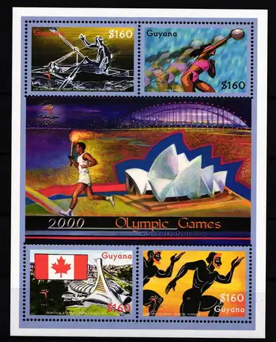 Guyana 6975-6978 postfrisch Kleinbogen / Olympische Spiele #JA589