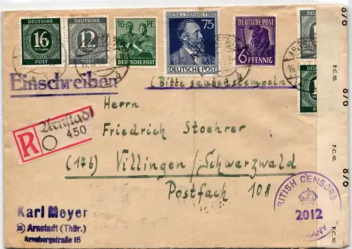 Alliierte Besetzung W 158 auf Brief als Mischfrankatur #JF102