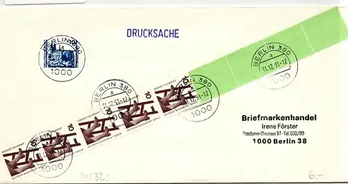 Berlin 403 RE 5 + 4 LF auf Brief als Mischfrankatur portogerecht #JF055