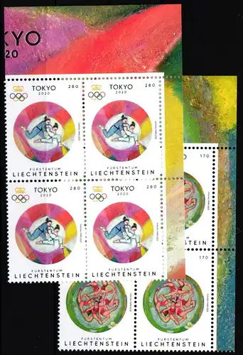 Liechtenstein 1986-1987 postfrisch als Eckrandviererblock #JE282