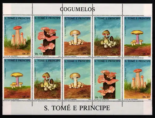 Sao Tome e Principe 1043-1047 postfrisch Kleinbogen / Pilze #JA651