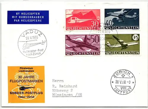 Liechtenstein 391-394 Satzbrief #JF189