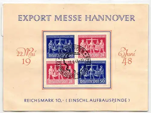 Alliierte Besetzung V Zd 1 auf Ausstellungskarte #JF100