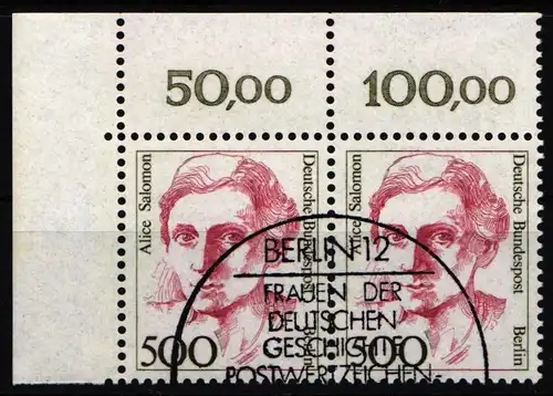 Berlin 830 gestempelt Eckrand Paar mit Vollstempel #JL177