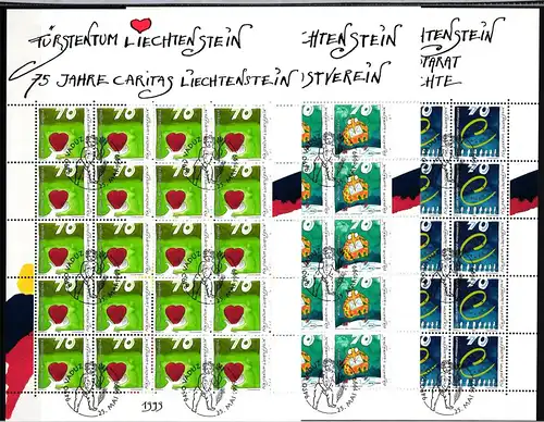 Liechtenstein 1200-1202 gestempelt als Kleinbögen, Ersttagssonderstempel #JI045