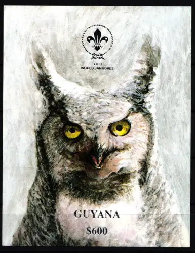 Guyana Block 264 postfrisch Eule #JA715