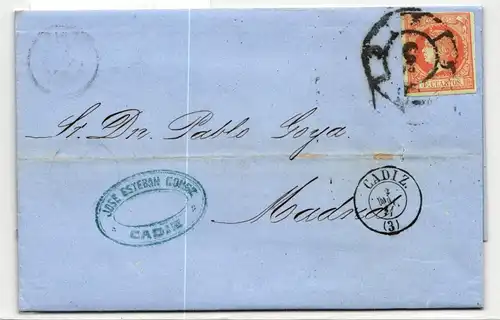 Spanien 44 auf Brief als Einzelfrankatur #JF770