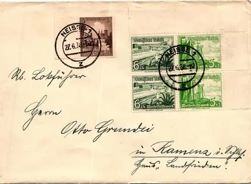 Deutsches Reich W 123 auf Brief Einschreiben #JF697