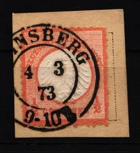 Deutsches Reich 3 gestempelt mit schönem Abschlag auf Briefstück #JE375