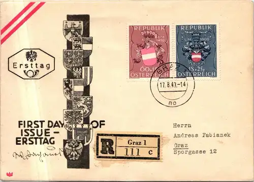 Österreich 937-940 als Ersttagsbrief #JG007