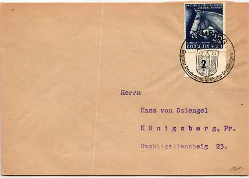 Deutsches Reich 779 auf Brief als Einzelfrankatur mit Sonderstempel #JF746