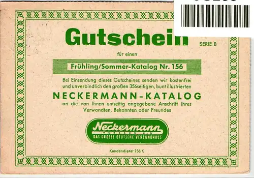 BRD Bund 183 auf Postkarte Versandzentrum Neckermann #JG260