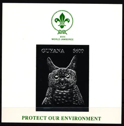 Guyana Block 260 postfrisch Eule #JA713