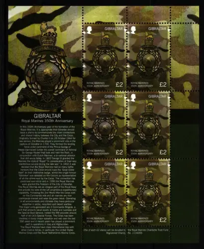 Gibraltar 1652 postfrisch als Kleinbogen #JF841