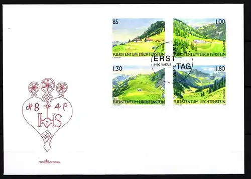 Liechtenstein 1383-1386 gestempelt als FDC #JI076