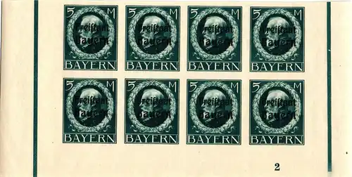 Bayern 168-170 postfrisch je als 8er Bogenteil mit Nummer #JG100