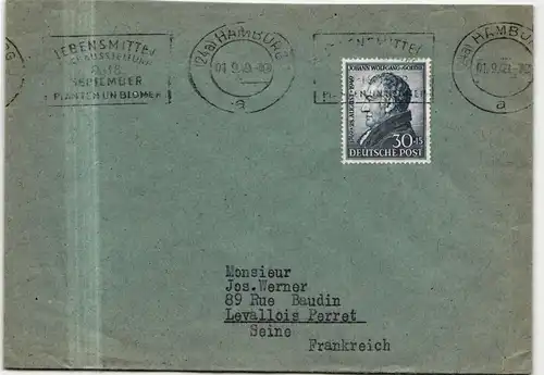 Bi-Zone 110 auf Brief als Einzelfrankatur portogerecht #JG307