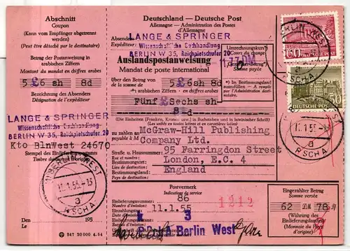 Berlin 53, 54 auf Auslandspostanweisung #JG188