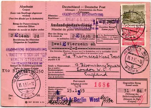 Berlin 53, 113 auf Auslandspostanweisung #JG192
