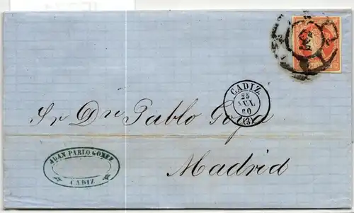 Spanien 44 auf Brief als Einzelfrankatur #JF771