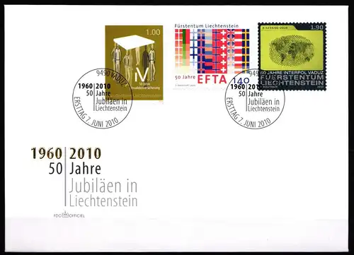 Liechtenstein 1560-1562 gestempelt als FDC #JI029