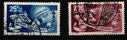 Saarland 297-298 gestempelt geprüft Ney BPP #JF932