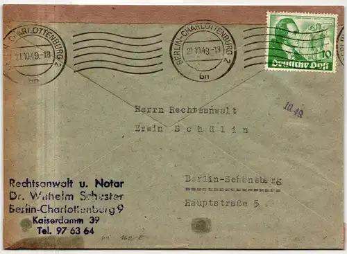Berlin 61 auf Postkarte als Einzelfrankatur portogerecht, wiederverwendet #JG141